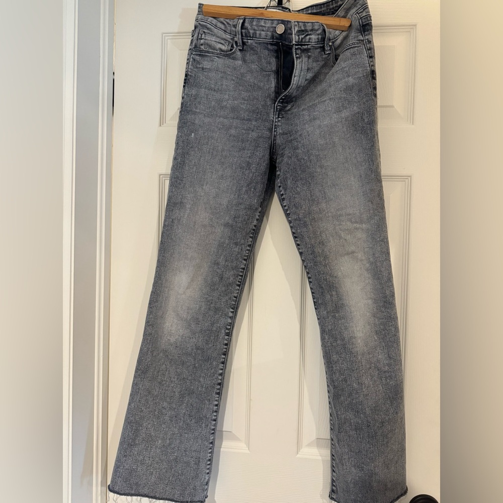 Grey washed jeans flare cut